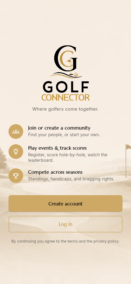 Welcome screen