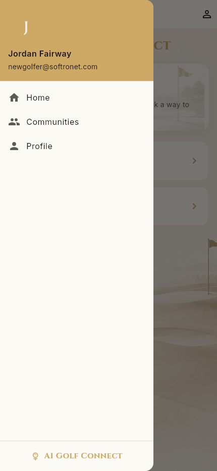 New user drawer