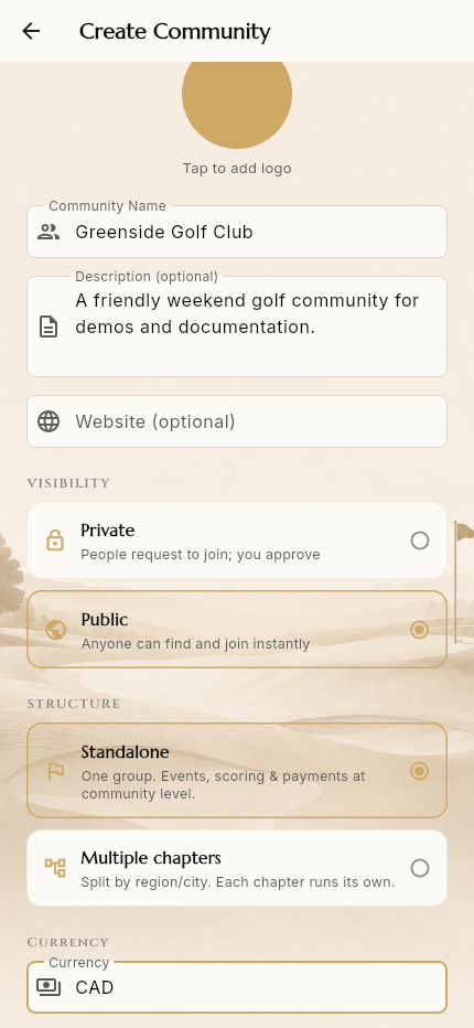 Create community filled